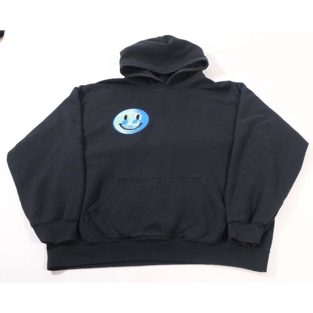 Natalie Mariduena Hoodie Womens L Black Love Your Mother Earth Smiley Graphic
